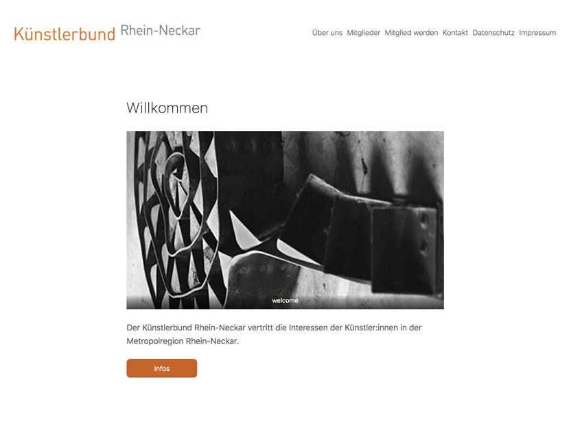 Website Künstlerbund Rhein-Neckar